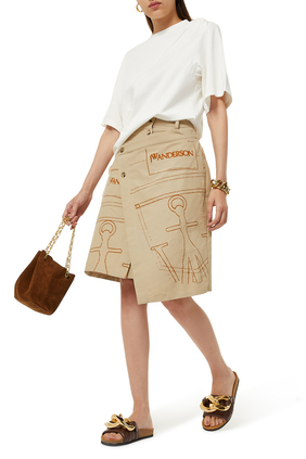Asymmetric Wrap Front Skirt